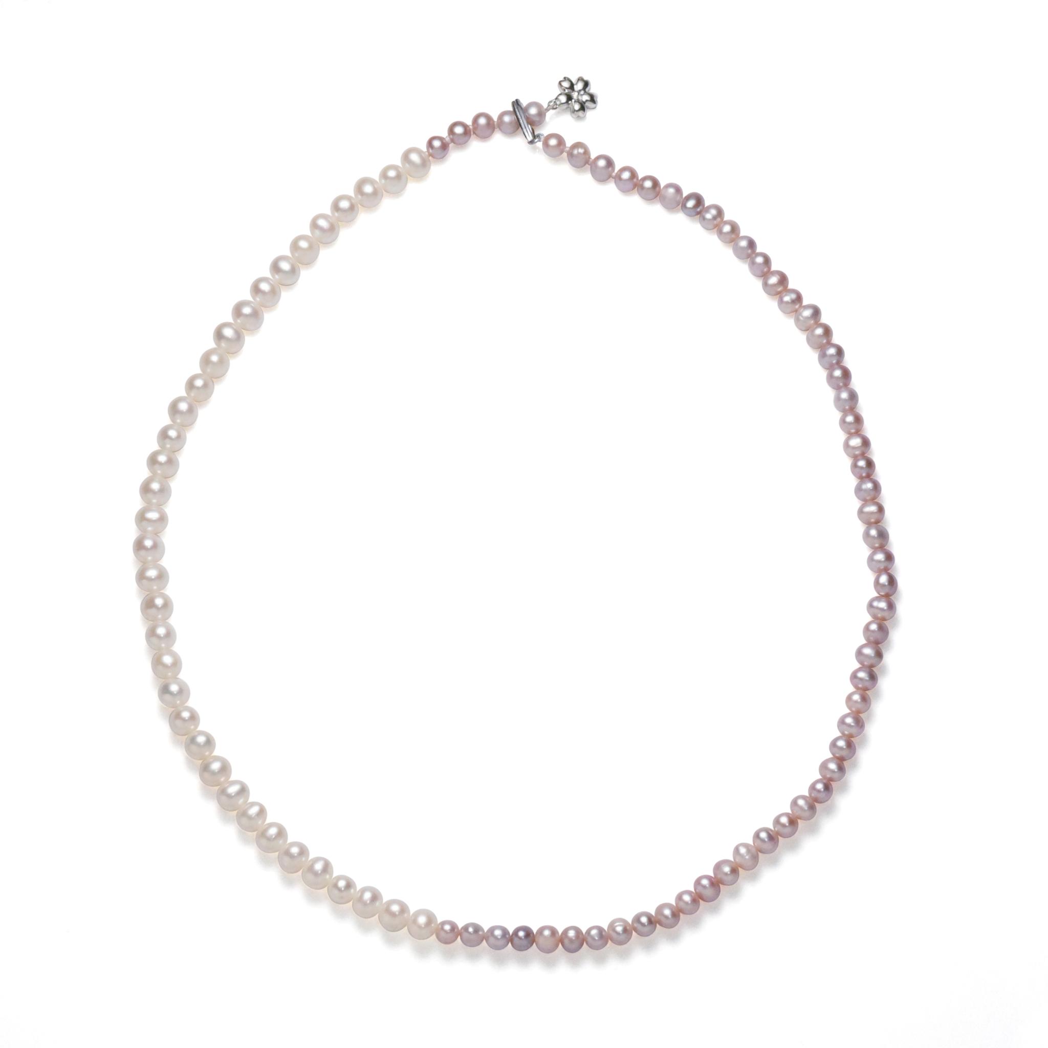 淡水パール ピンク×ホワイト パーティカラー 桜ネックレス | 2枚目