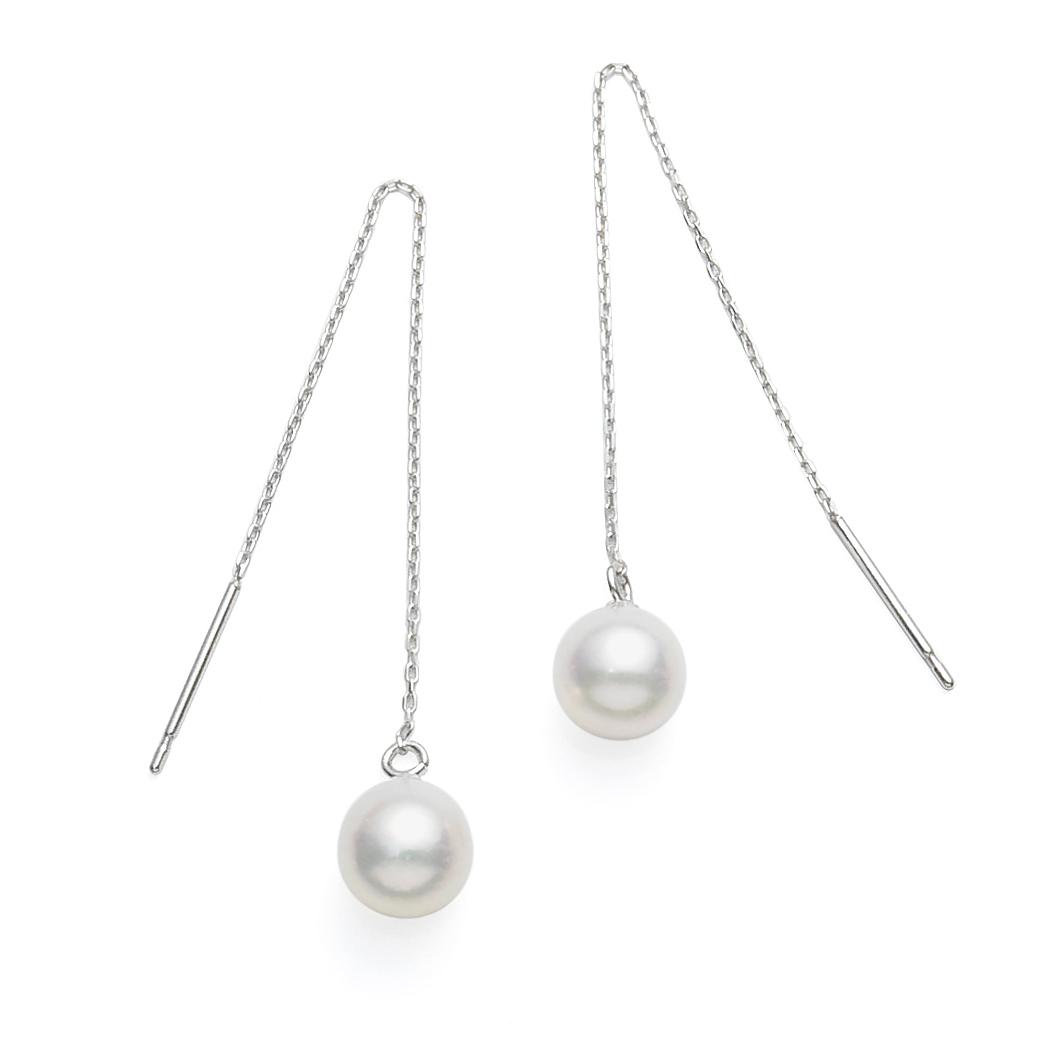 K10YGあこや真珠6-6.5mmチェーンピアス | 2枚目