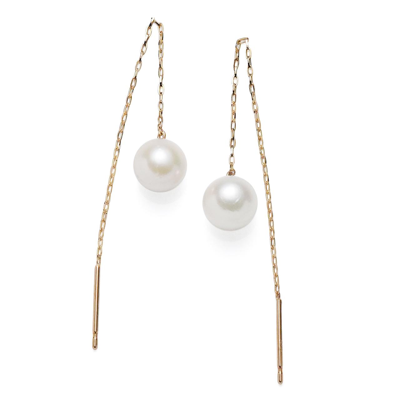 K10PGあこや真珠6.5mm チェーンピアス Glory 2inch | 3枚目