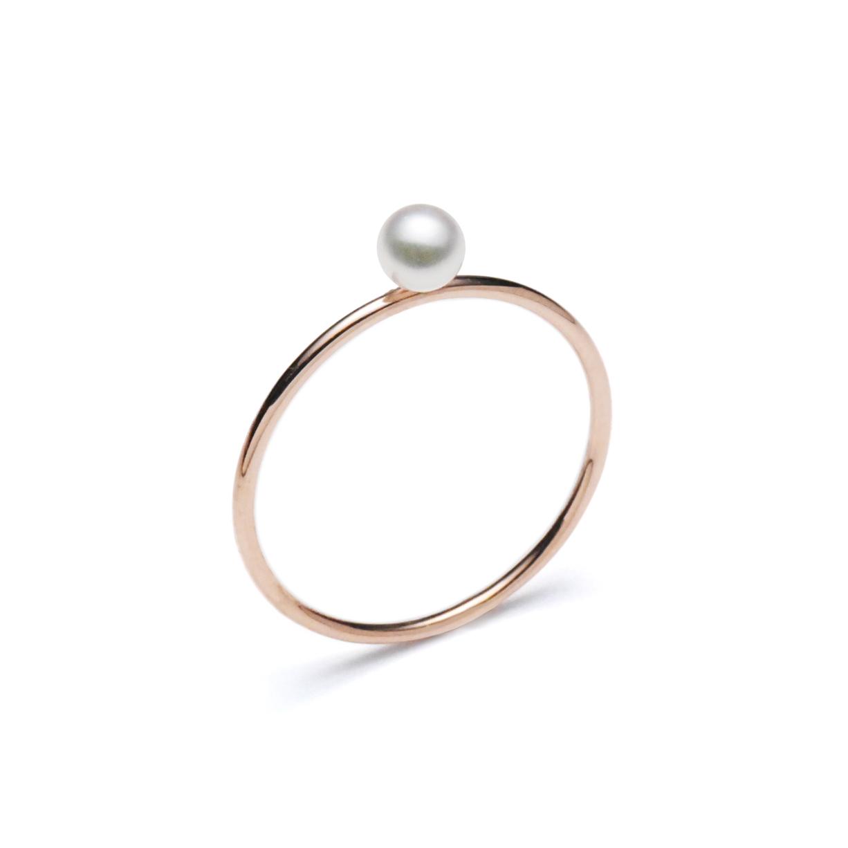 K10PGあこやベビーパール１粒リング1枚目の画像