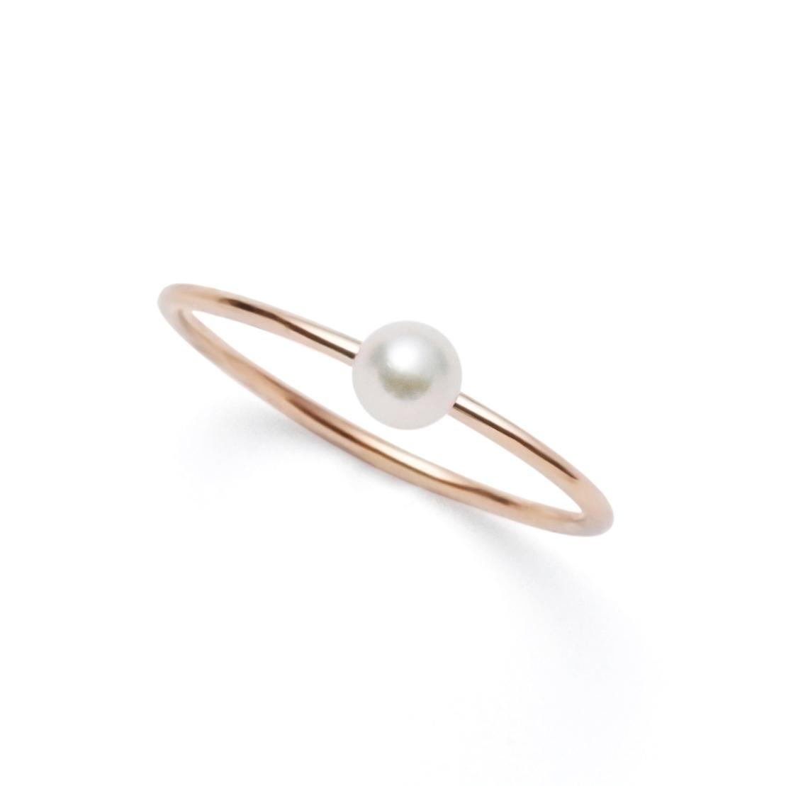 K10PGあこやベビーパール１粒リング | 3枚目