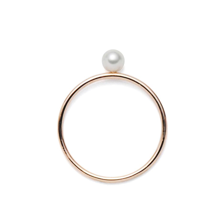 K10PGあこやベビーパール１粒リング | 4枚目