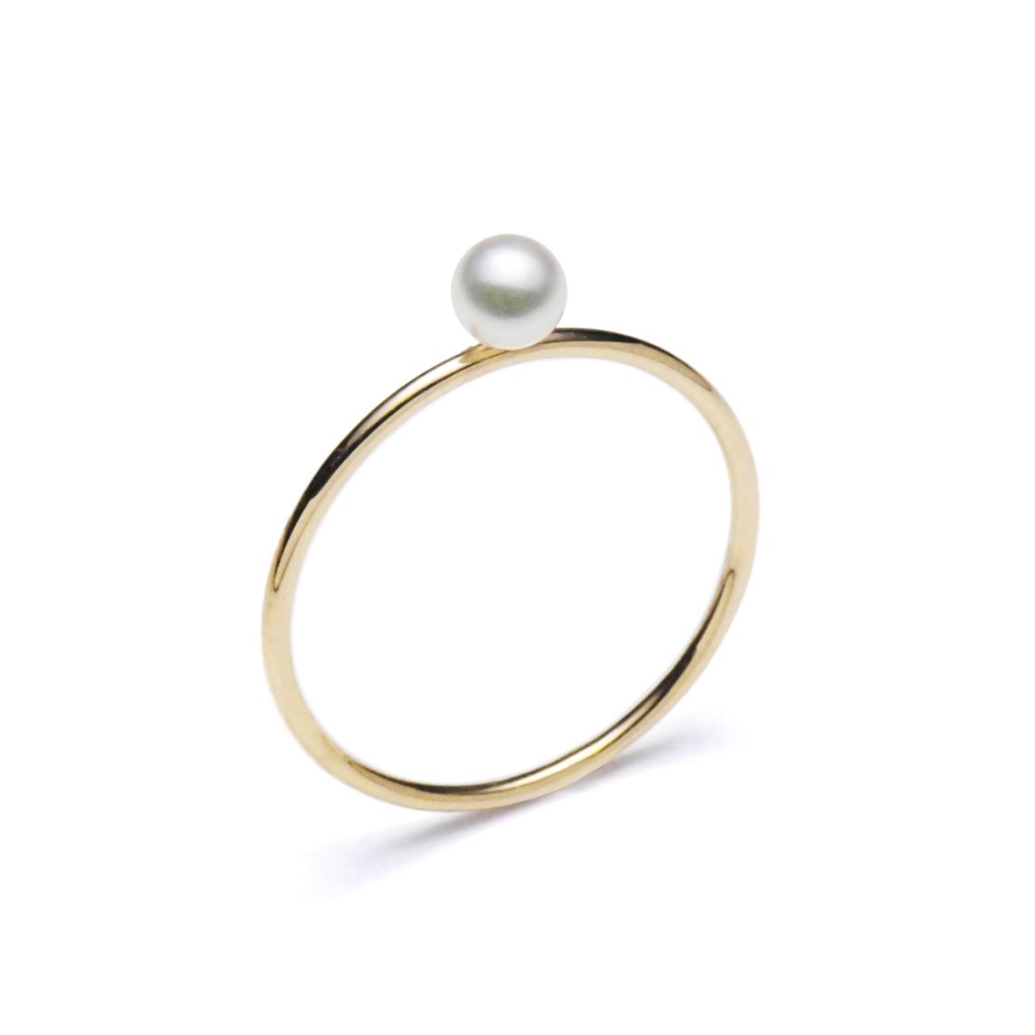 K10YGあこやベビーパール１粒リング1枚目の画像