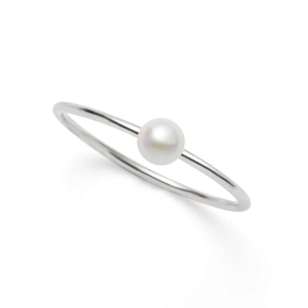 K10WGあこやベビーパール１粒リング | 3枚目