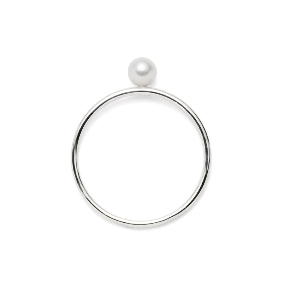 K10WGあこやベビーパール１粒リング | 4枚目