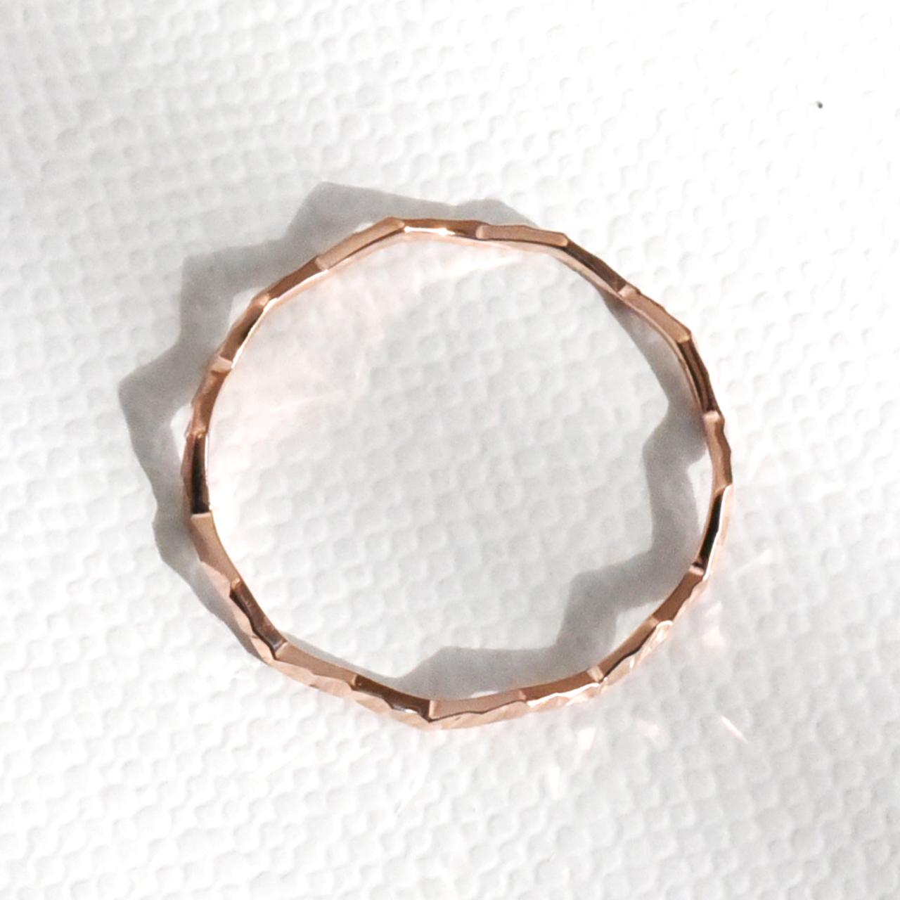 K10PGブライトカット ジグザグエタニティーデザインリング | 2枚目