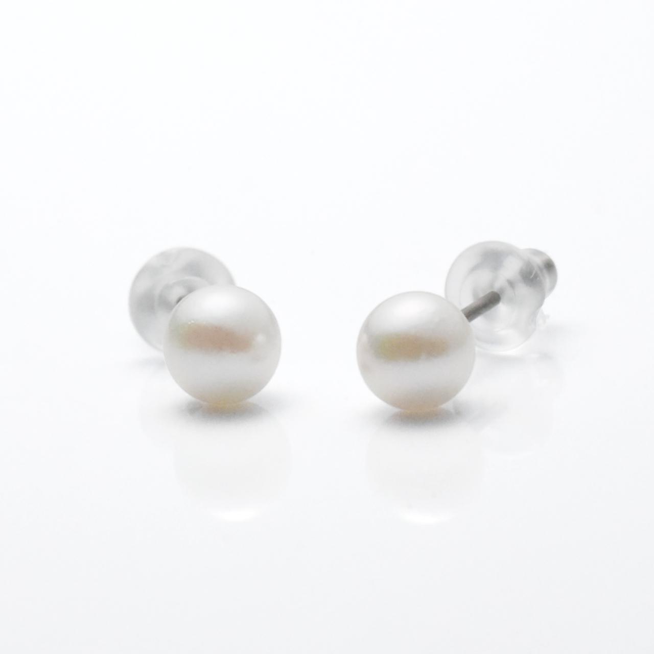 あこや真珠5-5.5mmスタッドピアス チタンポスト | 2枚目
