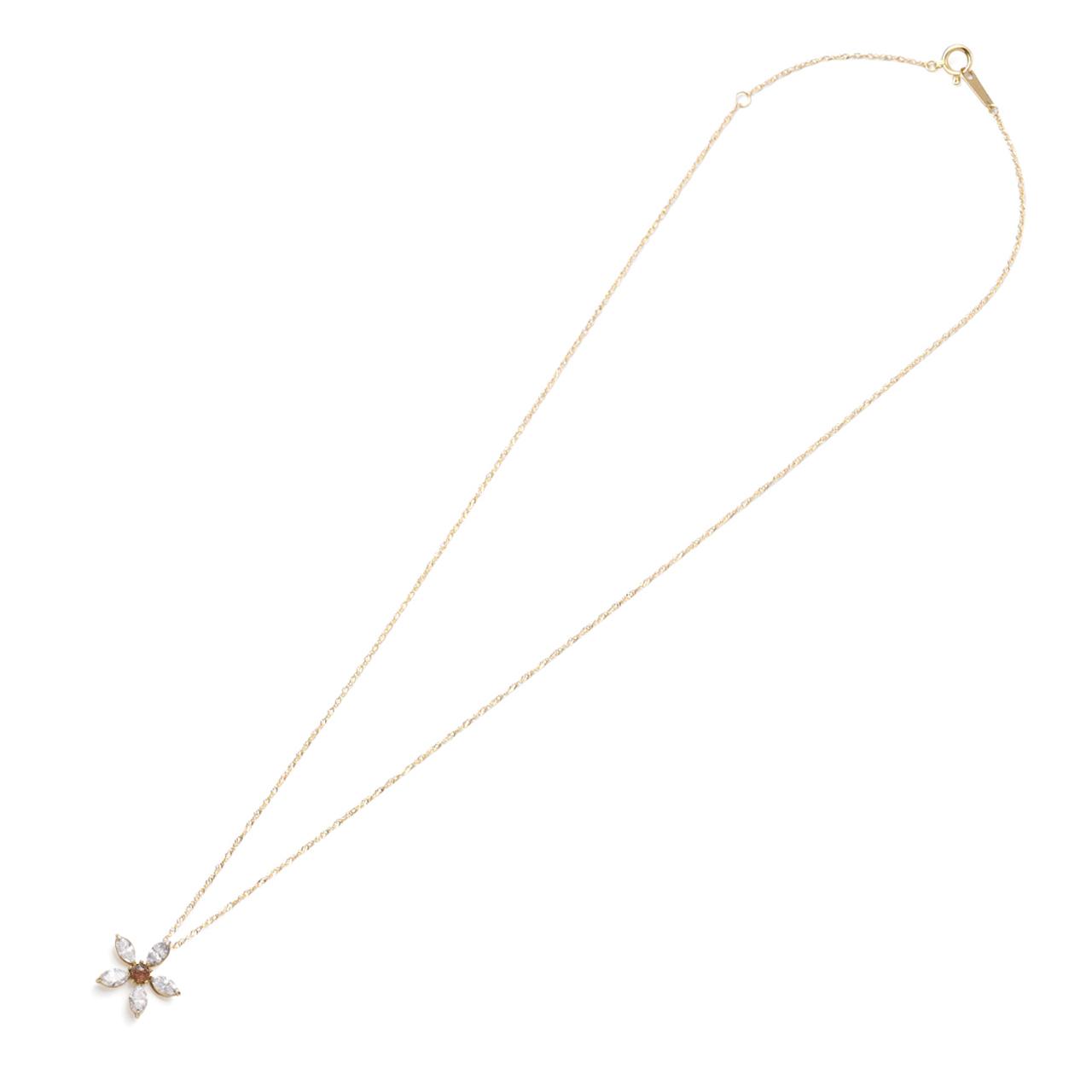 K10YG天然ローズカットダイヤ×合成ダイヤモンド サクラデザイン ペンダント | 2枚目