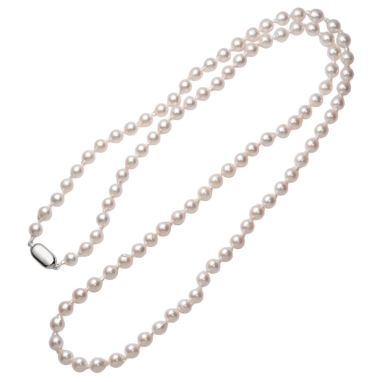 バロックアコヤパール6.5-7mmロングネックレス 80cm | 2枚目