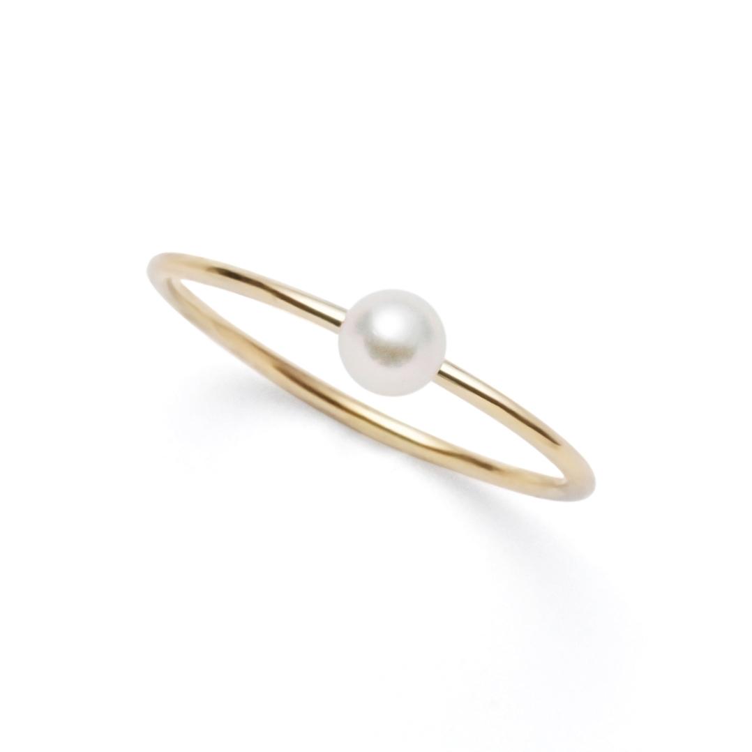 K10YGあこやベビーパール1粒リング | 3枚目