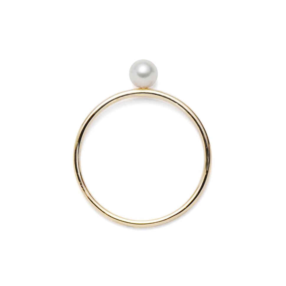 K10YGあこやベビーパール1粒リング | 4枚目
