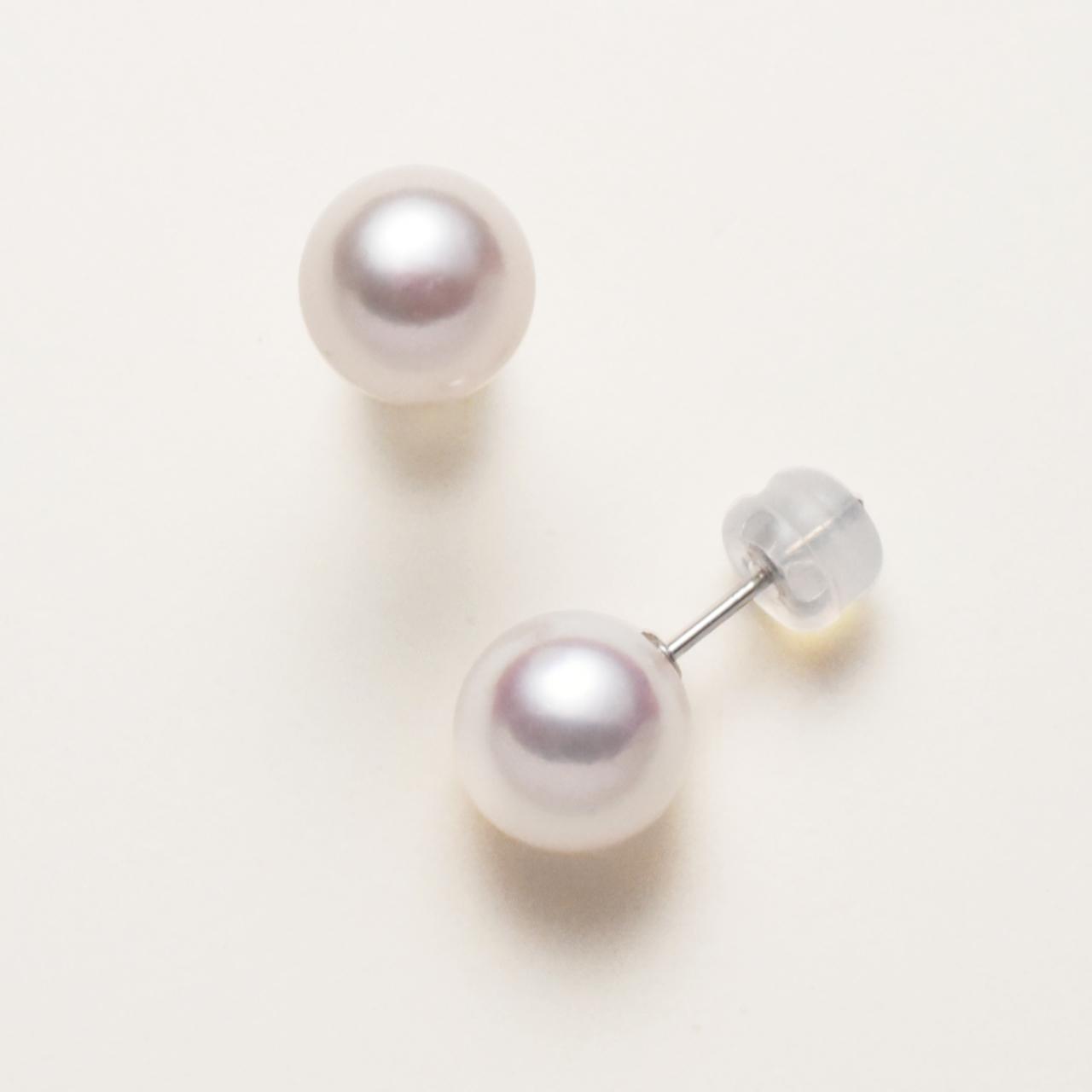 <Pt900/K18YG/K18PG>あこや真珠8-8.5mmスタッドピアス | 1枚目