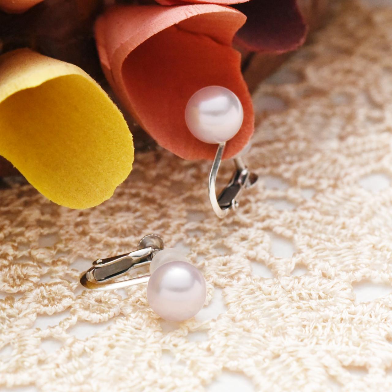 SVあこや真珠8-8.5mmイヤリング ネジバネ式1枚目の画像
